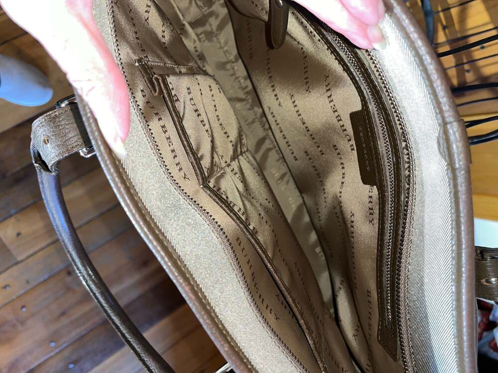 Burberry Blue Label Nova Check Canvas and Leather Shoulder Bag Tote - Picture 7 of 12